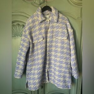 ONLY Houndstooth Jacket in Lavender and Beige